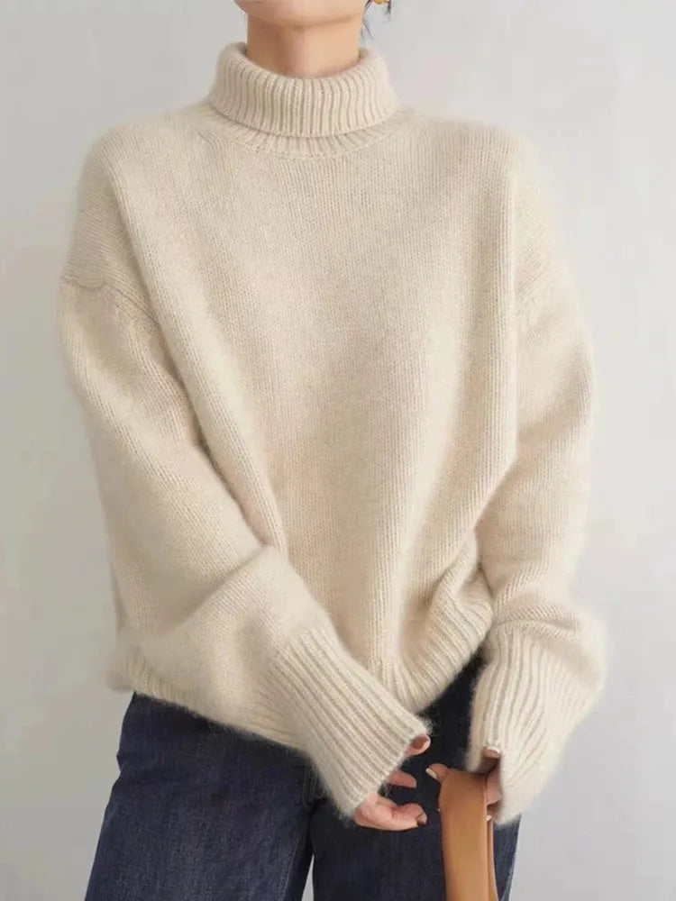 Amaya | Pull Col Roulé en Cachemire Luxueux