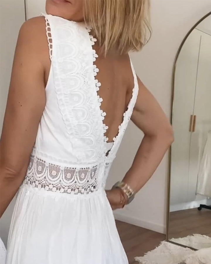 Circe - Robe Camisole en Dentelle à Col V